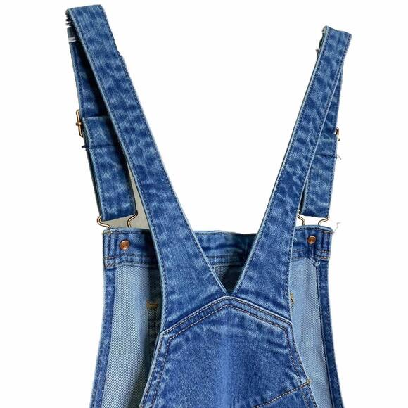 Old Navy Women Overalls Distressed Boyfriend Jean Denim Cotton Bibs Carpenter 14 - Picture 5 of 8